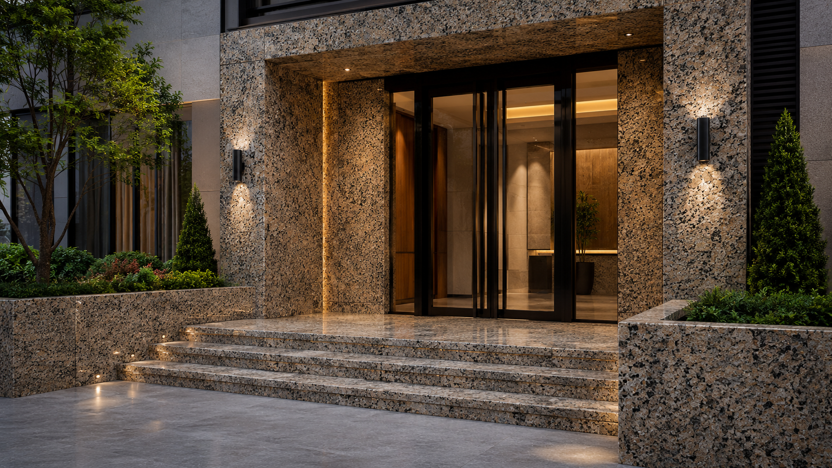 Natural stone building entrance – Beacon Capital