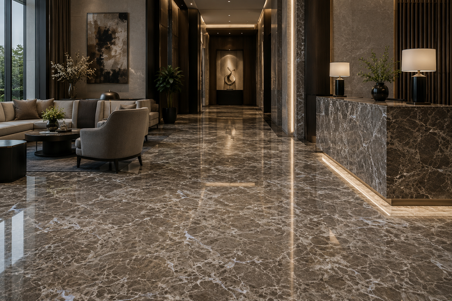 Natural stone flooring in a luxury interior – Beacon Capital