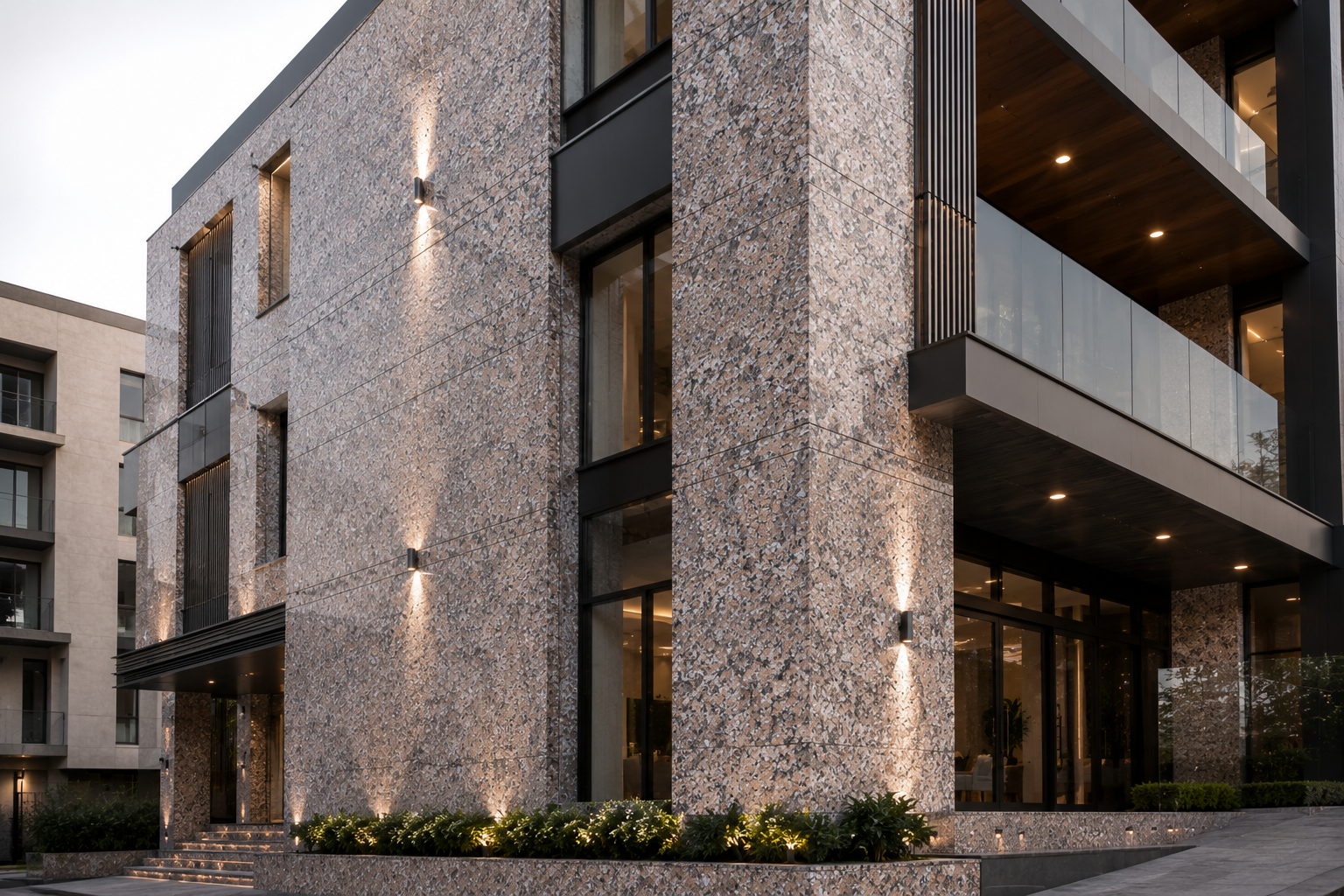 Natural stone exterior façade – Beacon Capital
