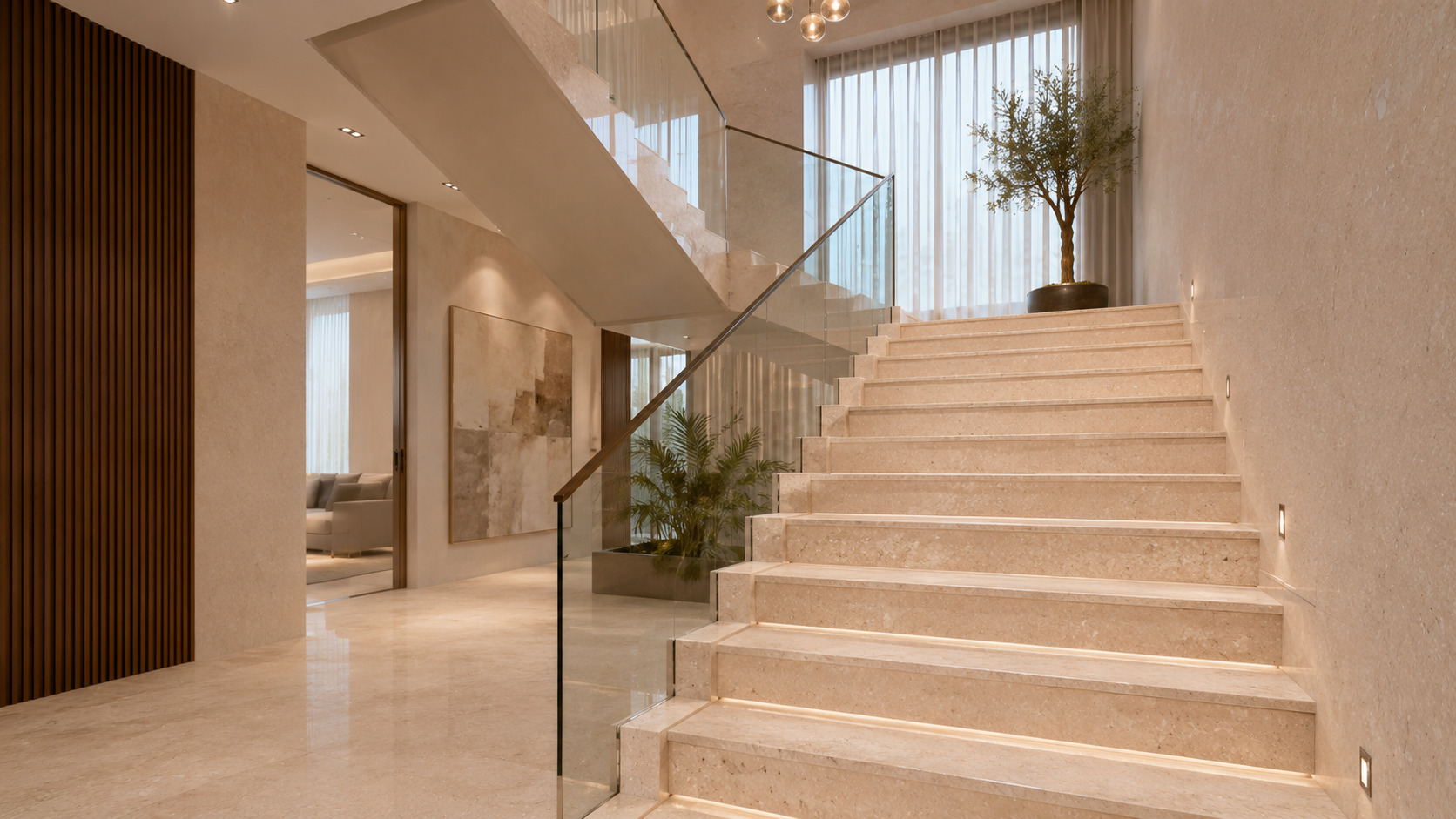 Galala marble staircase application