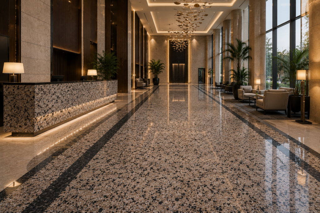 Natural stone flooring in a luxury living interior – Beacon Capital