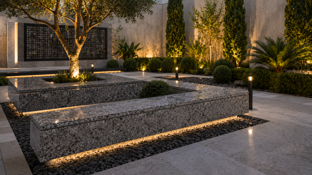 Natural stone landscape paving – Beacon Capital