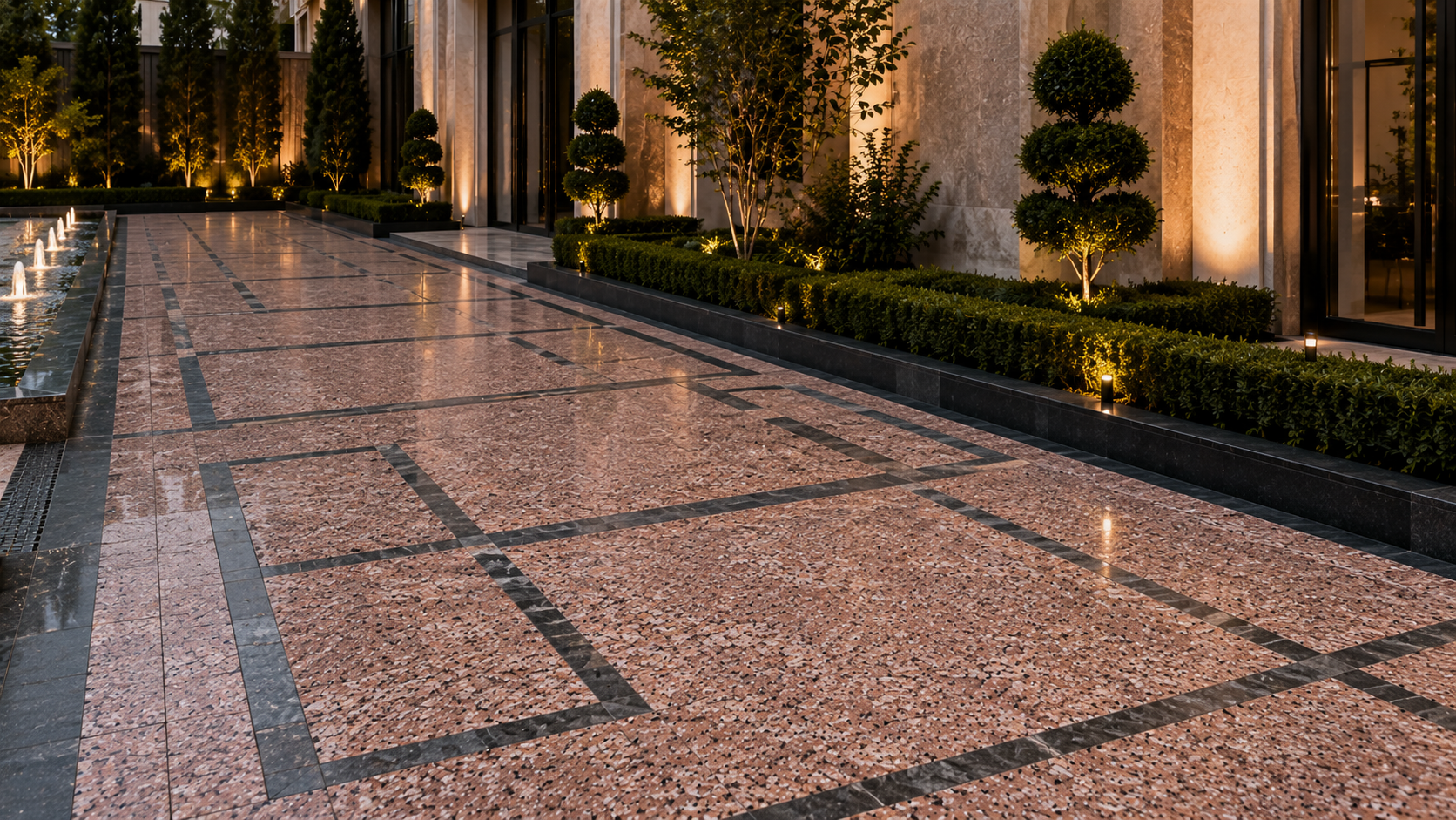 Natural stone paving in an outdoor terrace – Beacon Capital