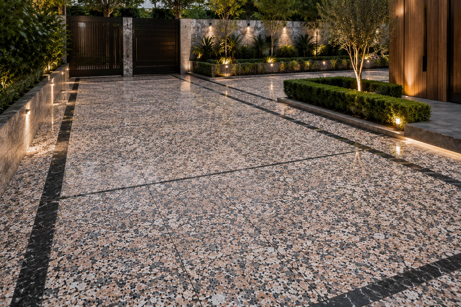 Natural stone terrace paving and walkway – Beacon Capital