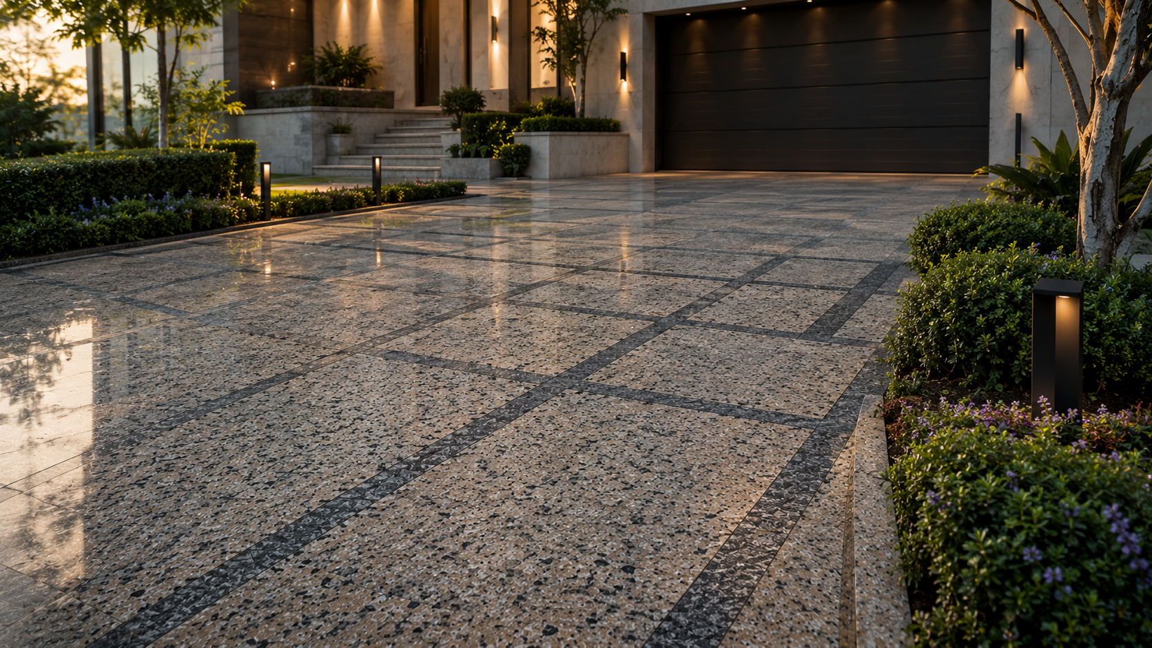 Natural stone outdoor paving by Beacon Capital