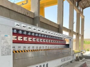 Multi-head polishing line finishing stone slabs, Egypt